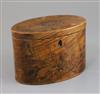 A George III satinwood and marquetry tea caddy, width 7in.                                                                             