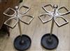 A pair of metal horseshoe shaped stick stands W.35cm                                                                                   