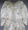 A 1940s cream silk wedding dress                                                                                                       