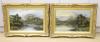 E C Mulready (19th century), a pair of Welsh (north Wales) landscape studies, 'Betys-y-Coed, N-Wales', with a cottage beside a river, and 'Capel Curig N-Wales', with Longhorn Cattle, signed lower right, oil on canvas, 40