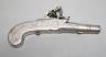 An 18th century steel flintlock pistol, maker London Segalas, 15 cms long.                                                                                                                                                  