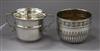 A Victorian silver sugar bowl, Charles Stuart Harris, London, 1884 and a later silver loving cup, 8.5 oz.                              