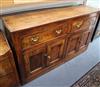 A mid 18th century elm dresser base W.158cm                                                                                            