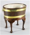 A George III brass bound staved mahogany wine cooler, W.2ft D.1ft 5in. H.10in.                                                         