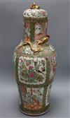 A large 19th century Chinese famille rose vase and cover height 63cm                                                                   