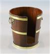 A George III brass bound mahogany plate bucket, W.1ft 3in. H.1ft 3.5in.                                                                