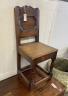 An 18th century and later oak back stool                                                                                                                                                                                    