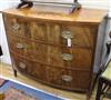 An early 19th century bow-fronted mahogany three drawer chest W.109cm                                                                  