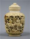 A 19th century Chinese ivory snuff bottle and stopper H.9cm                                                                            