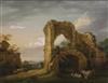 Micheal Angelo Rooker (1743-1801) 'Part of Pevensey Castle' and 'Strand Gate, Winchelsea' 13 x 16.5in.                                 