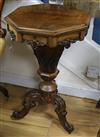 A Victorian rosewood trumpet work table W.47cm                                                                                         