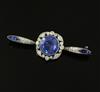 An early 20th century French platinum, sapphire and diamond bar brooch,                                                                