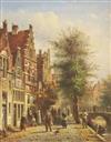 Jan Jacob Spohler (1811-1866) Dutch street scene 5.75 x 4.5in.                                                                         