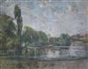 Philip Connard (1875-1958), oil on canvas, 'The Thames At Richmond', label verso, 67 x 83cm                                            