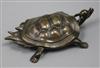 A Chinese silver wire inlaid bronze figure of a turtle L.15cm                                                                          