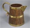 A Victorian brass bound staved wood jug                                                                                                