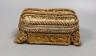 A small 19th century straw work casket., 17cms wide x 9cms high.                                                                                                                                                            