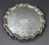 A George V silver salver by Mappin & Webb, London, 1915, 16 oz.                                                                        