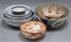 A group of Japanese porcelain bowls and dishes                                                                                         