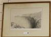 Edward Lear, lithograph, Town and Fortress of Assos, Cephalonia, 27 x 38cm.                                                            