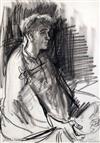 § Dame Laura Knight R.A., R.W.S. (1877-1970) Portrait of Paul Schofield 13.75 x10in.                                                   