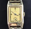 A gentleman's 1930's 9ct gold Rolex rectangular dress wrist watch,                                                                     