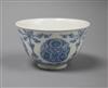 A Chinese blue and white tea bowl, Yongzheng mark                                                                                      