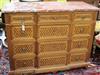 A French transitional style marble top four drawer commode W.130cm                                                                     