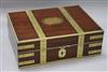 A 19th century mahogany and brass bound pistol box, adapted interior 25 x 33cm                                                         