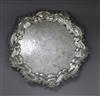 A late Victorian engraved silver salver, Barker Brothers, Birmingham, 1898, 29 oz.                                                     