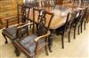 A Victorian mahogany extending dining table and eight Chippendale revival chairs 237cm fully extended                                  