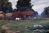 Edward W. Waite (1854-1924) Edward Wilkins Waite (1854-1924) 'By The Stockyard' 17.25 x 23.25in.                                       