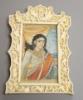 An Indian miniature gouache on ivory in a Chinese Ivory frame, circa 1900 8 x 5.5cm                                                                                                                                         