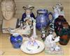 A quantity of Continental porcelain figures including Doulton and other porcelain                                                      