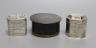 Two Dutch white metal snuff boxes, tallest 42mm and a George V silver mounted tortoiseshell box.                                                                                                                            