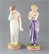 A pair of Royal Worcester Kerr & Binns figures of 'Sorrow' and 'Joy', 25cm and 24cm                                                    