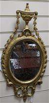 A George III Adam style giltwood wall mirror W.30cm H.62cm                                                                             