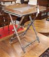 An early 19th century oak butler's tray on turned stand (a.f.) W.68cm                                                                  