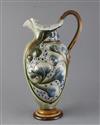 Mark V Marshall for Doulton Lambeth, a large organic-form jug with grotesque mask handle, c.1895, 39.5cm                               