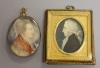 Two 19th century portrait miniature and spare mount                                                                                                                                                                         