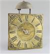 An early 18th century brass and wrought iron birdcage dial wall clock, dial 9in., overall height 12in.                                 