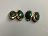 A pair of modern 9ct gold and oval cabochon bloodstone set cufflinks                                                                                                                                                        