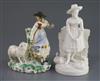 Two Rockingham porcelain figures, c.1830, h. 17cm and 19.5cm, some restoration to shepherdess                                          