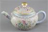 A Chinese enamelled porcelain wine pot and cover, length 18cm                                                                          