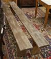 Two pine benches W.233cm & W.229                                                                                                       