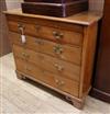 A George III fruitwood chest of drawers with brushing slide W.89cm                                                                     