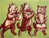 Louis Wain (1860-1939) The Village Trio 6.75 x 8.75in.                                                                                 