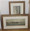 A set of four reproduction colour prints, Panorama along The Thames, 21 x 56cm                                                         