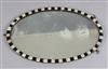 A George III Irish oval framed mirror, c.1800, 2ft 3.5in. x 1ft 5.5in.                                                                 