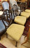 A set of four Hepplewhite style mahogany dining chairs                                                                                 